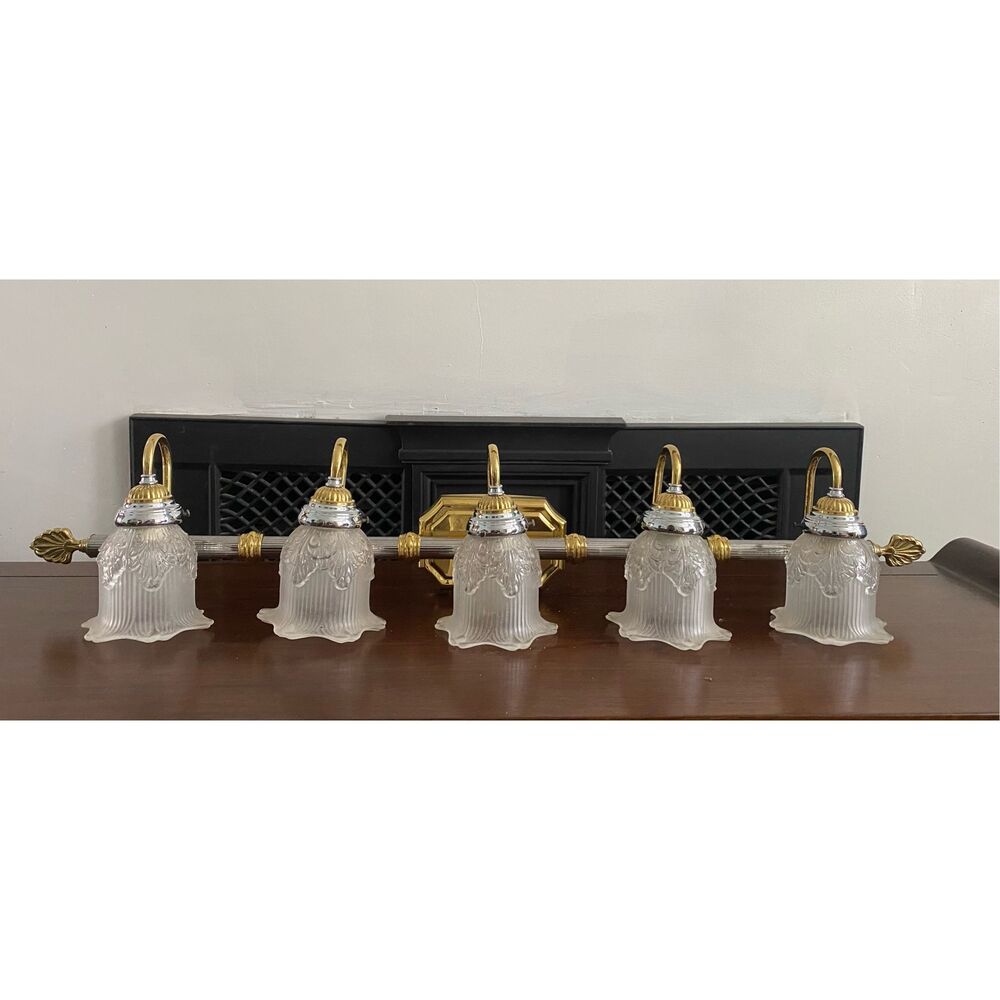 Feiss Pasquale Wall 5 Light Vanity Sconce Vintage Deco Style - Picture 2 of 6